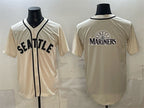 Seattle Mariners Team Big Logo Cream JEROMEN Alternate Stitched Jersey