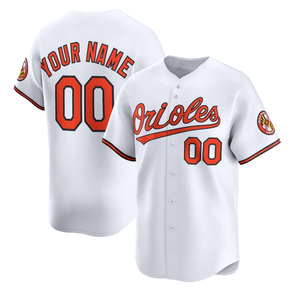 Custom Baltimore Orioles White JEROMEN Home Limited Jersey