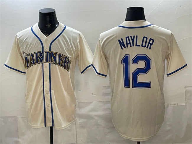 Seattle Mariners #12 Josh Naylor Cream JEROMEN Alternate Stitched Jersey