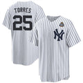 New York Yankees #25 Gleyber Torres White JEROMEN 2024 World Series With Name Cool Base Stitched Jersey