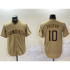 San Diego Padres #10 Jurickson Profar Khaki JEROMEN Team Logo Cool Base Jersey 2