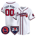 Custom Atlanta Braves White JEROMEN 2024 Spring Training Patch Limited Stitched Jersey
