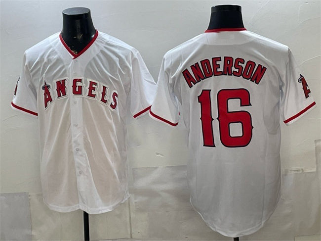 Los Angeles Angels #16 Garret Anderson White JEROMEN Stitched Jersey