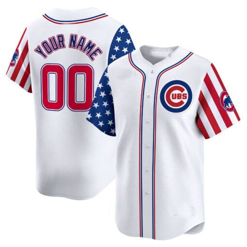 Custom Chicago Cubs 2024 Independence Day Vapor Premier Limited Jersey ¨C All Stitched-White JEROMEN