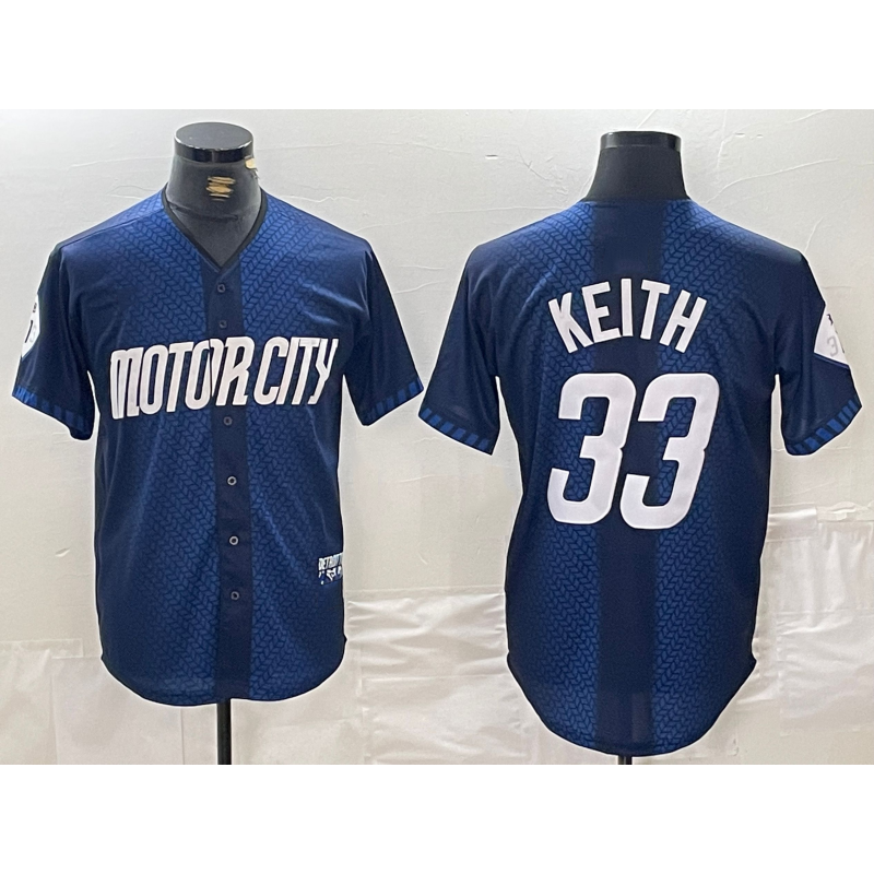 Detroit Tigers #33 Colt Keith 2024 Navy JEROMEN City Connect Cool Base Limited Stitched Jersey 2
