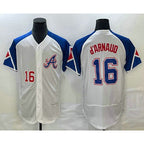 Atlanta Braves #16 Travis dArnaud Number White JEROMEN 2023 City Connect Flex Base Stitched Jersey 2
