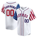 Custom Houston Astros 2024 Independence White JEROMEN Day Vapor Premier Limited Jersey ¨C All Stitched