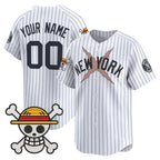 Custom New York Yankees x One Piece White JEROMEN Vapor Premier Limited Jersey - Stitched