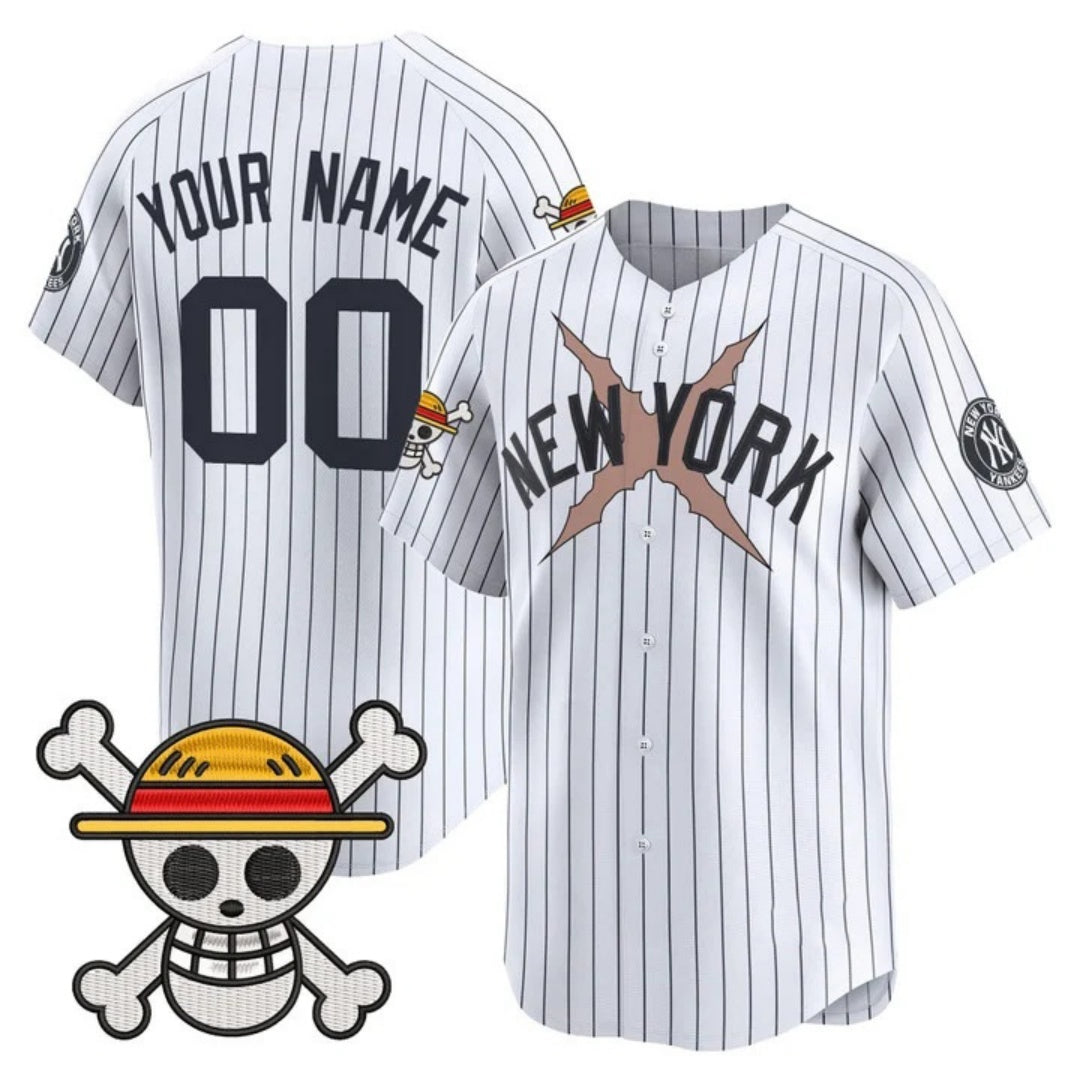 Custom New York Yankees x One Piece White JEROMEN Vapor Premier Limited Jersey - Stitched