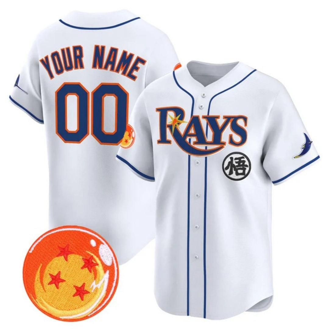 Custom Tampa Bay Rays x Dragon Ball White JEROMEN Vapor Premier Limited Jersey - All Stitched