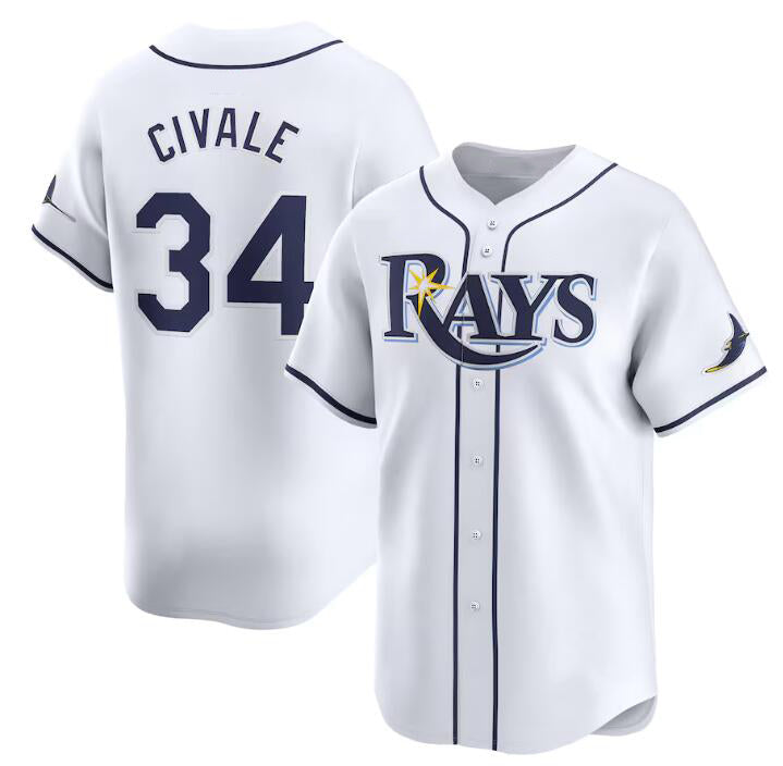 Tampa Bay Rays #34 aron Civale White JEROMEN Home Limited Stitched Jersey
