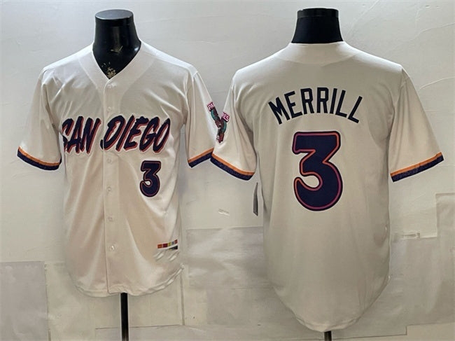 San Diego Padres #3 Jackson Merrill Cream JEROMEN 2026 City Connect Stadium Stitched Jersey
