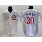 Chicago Cubs #30 Kyle Tucker White JEROMEN Pinstripe 2nd Alternate Limited Stitched Jersey