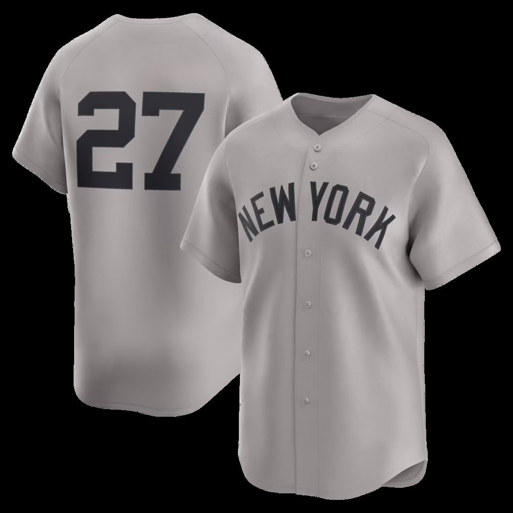 New York Yankees #27 Giancarlo Stanton Gray JEROMEN Road Limited Player Jersey