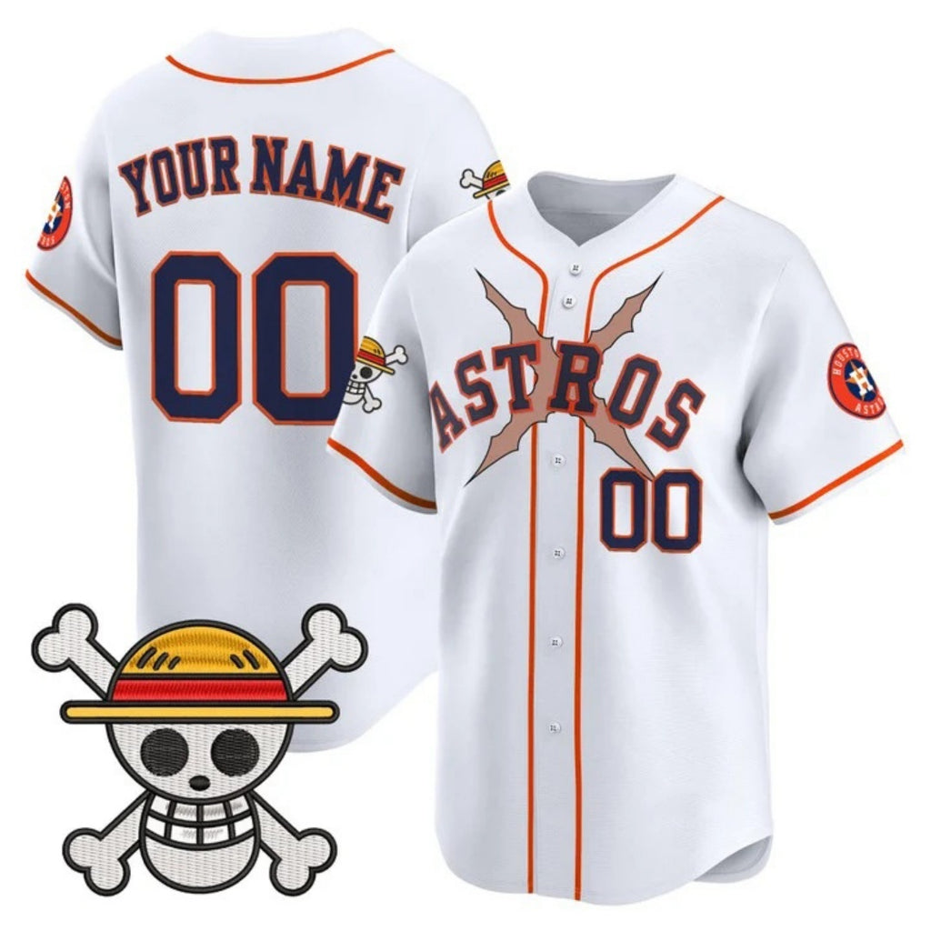 Custom Houston Astros x One Piece White JEROMEN Vapor Premier Limited Jersey - Stitched