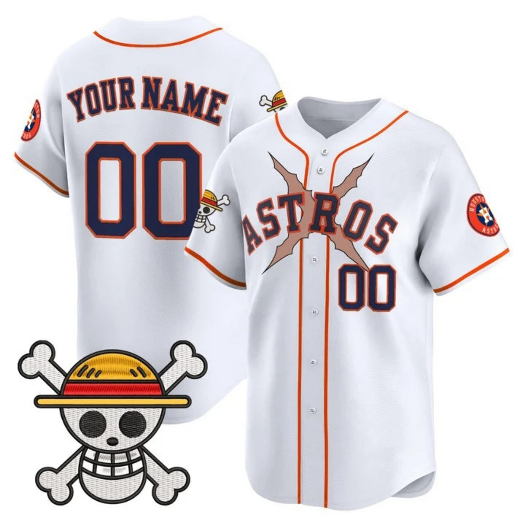 Custom Houston Astros x One Piece White JEROMEN Vapor Premier Limited Jersey - Stitched