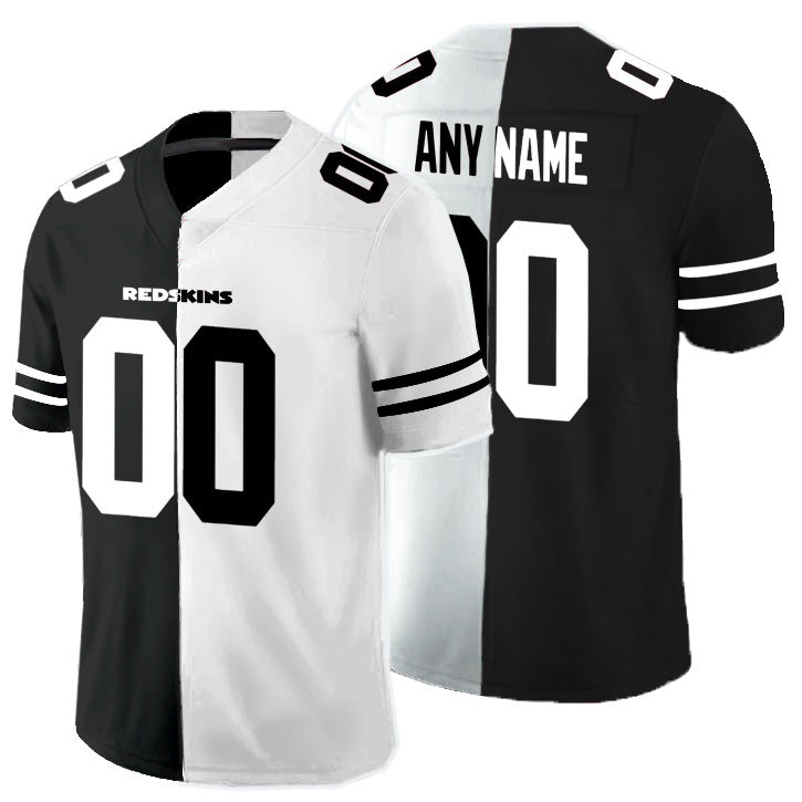 Custom W.Redskins Black And White JEROMEN Split Vapor Untouchable Limited Jersey