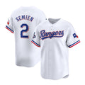 Texas Rangers #2 Marcus Semien White JEROMEN 2023 World Series Champions Stitched Jersey