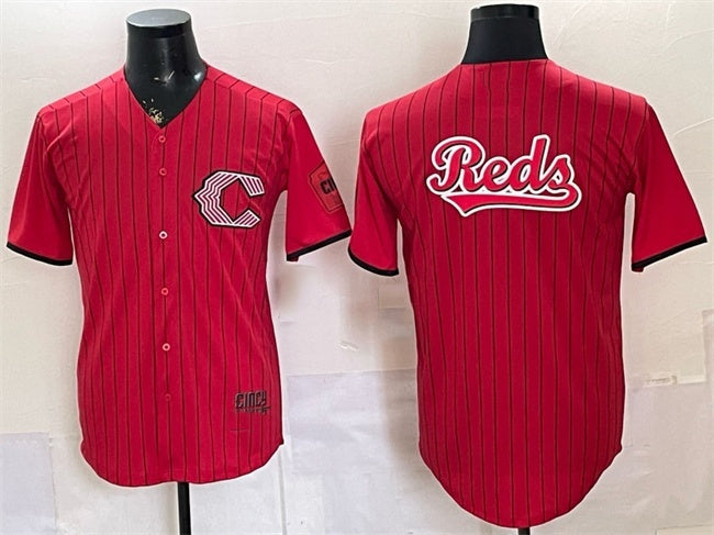Cincinnati Reds Team Big Logo Red JEROMEN 2026 City Connect Stadium Stitched Jersey