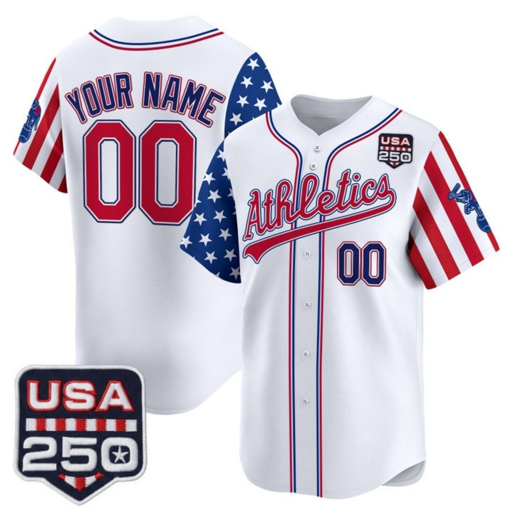 Custom Oakland Athletics America 250 Edition Vapor Premier Limited White JEROMEN Stitched Jerseys
