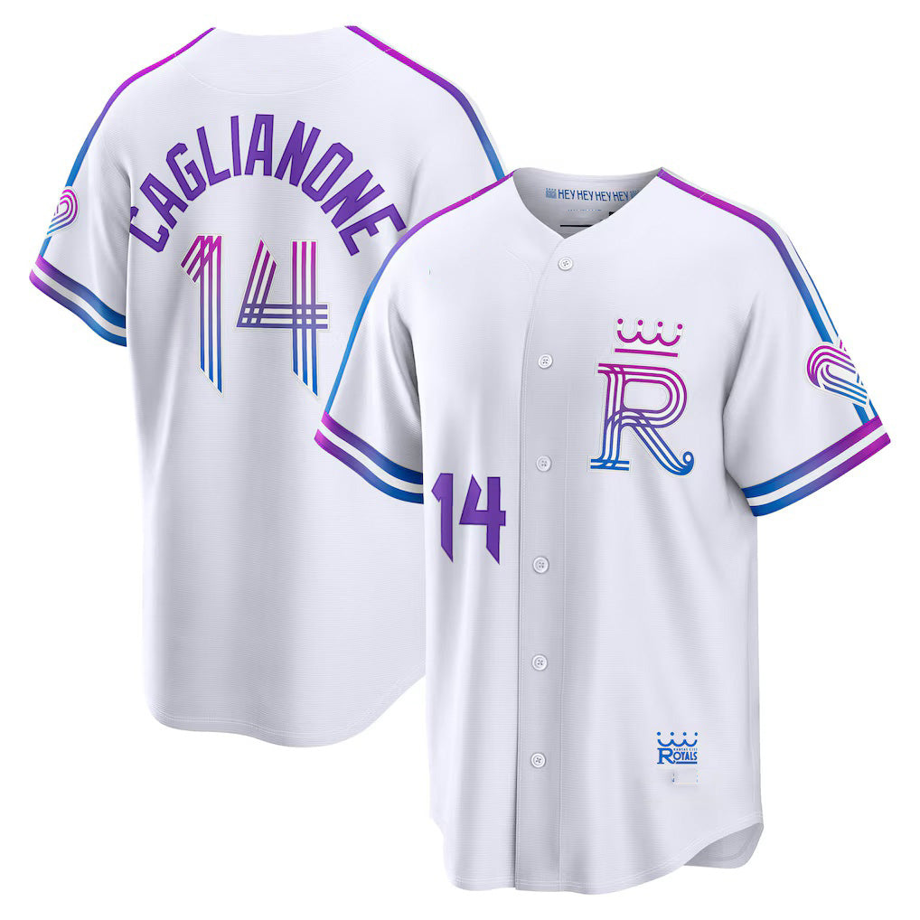Kansas City Royals #14 Jac Caglianone White JEROMEN 2026 City Connect Stadium Jersey