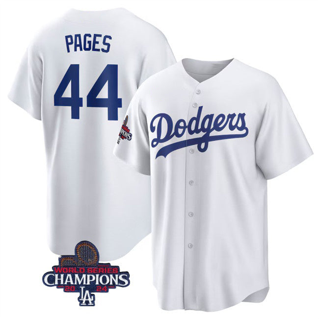 Los Angeles Dodgers #44 Andy Pages White JEROMEN 2024 World Series Cool Base Stitched Jersey