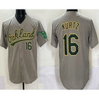 Oakland Athletics #16 Nick Kurtz Gray JEROMEN Limited Jersey