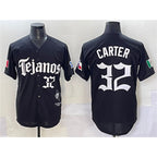 Texas Rangers #32 Evan Carter Black JEROMEN Mexico 2025 Vapor Premier Limited Stitched Jersey