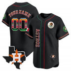 Custom Houston Astros Mexico Vapor Premier Limited Jersey V4 ¨C Black JEROMEN