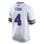 B.Bills #4 James Cook White JEROMEN Team Game Jersey