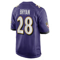 B.Ravens #28 Taven Bryan Purple JEROMEN Team Game Jersey