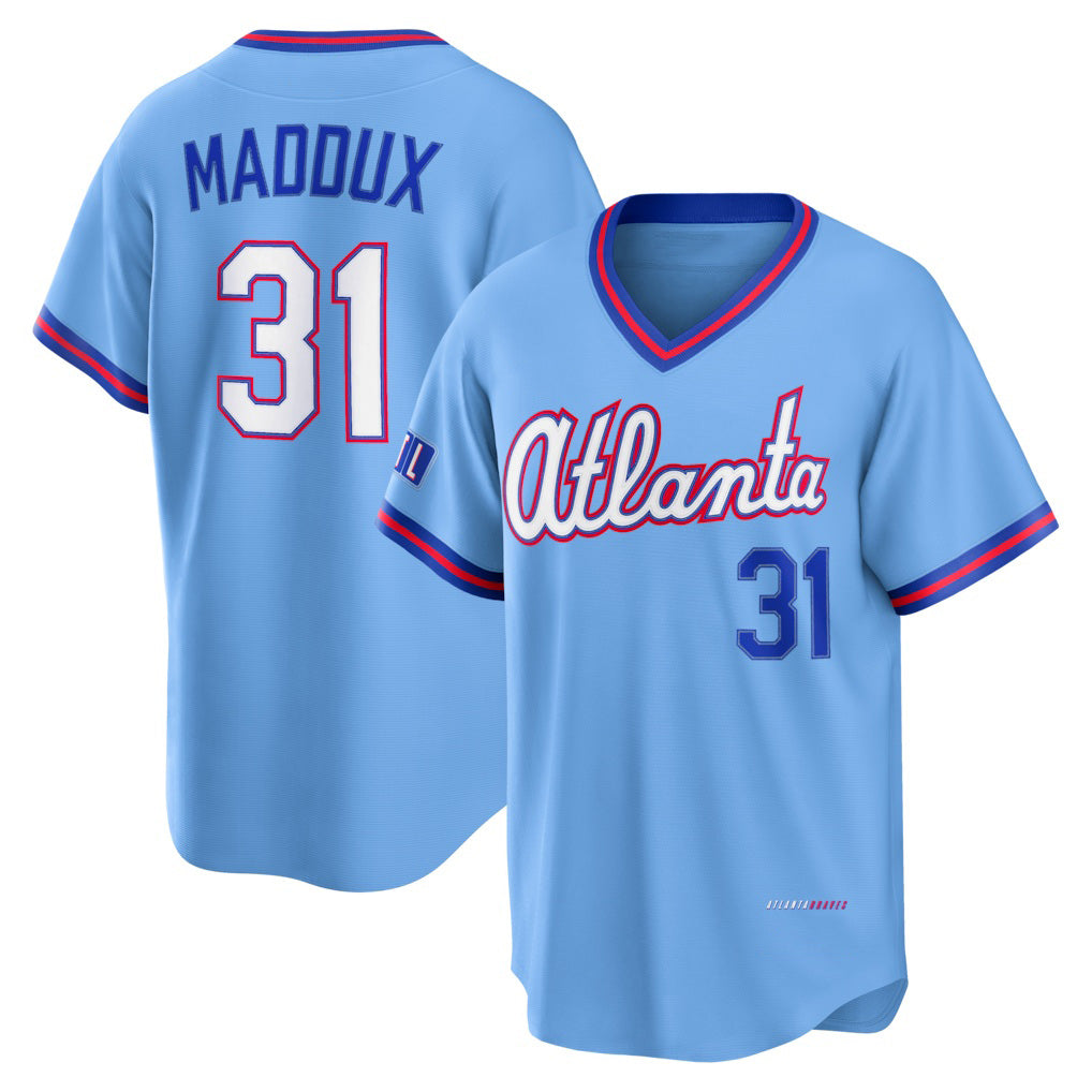 Atlanta Braves #31 Greg Maddux Powder Blue JEROMEN 2026 City Connect Stadium Jersey