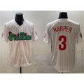 Philadelphia Phillies #3 Bryce Harper White JEROMEN Phanatic Cool Base Stitched Jersey