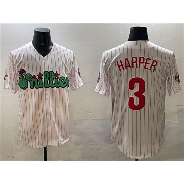 Philadelphia Phillies #3 Bryce Harper White JEROMEN Phanatic Cool Base Stitched Jersey