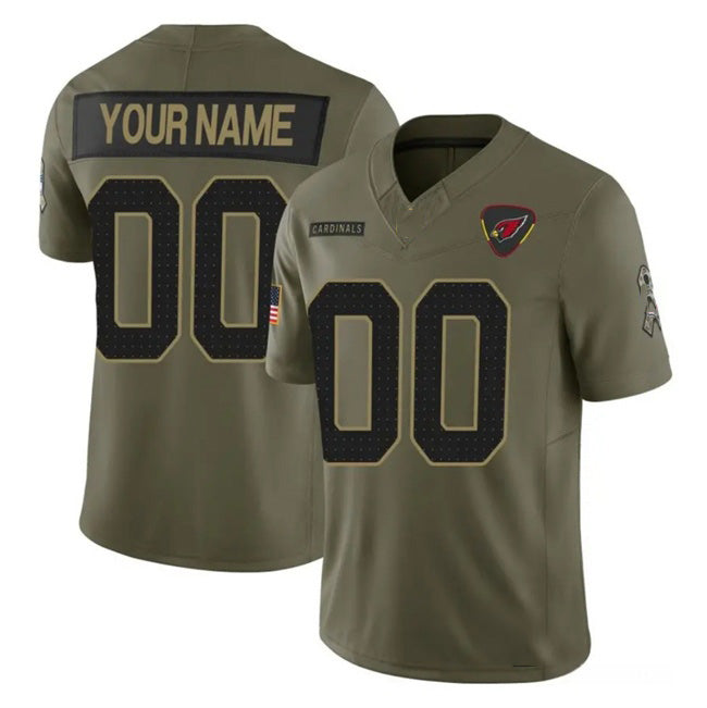 Custom A.Cardinals Active Player Olive JEROMEN 2025 F.U.S.E. Salute to Service Limited Stitched Jersey