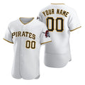 Custom Pittsburgh Pirates White JEROMEN 2020 Stitched Flex Base Jersey