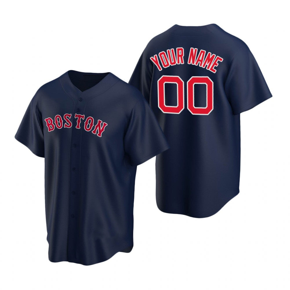 Custom Boston Red Sox Navy JEROMEN Stitched Cool Base Jersey