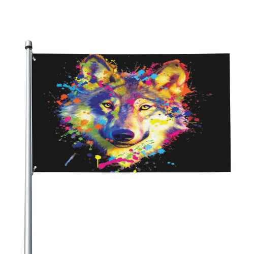 Keyword1 Gouache Wolf Flag - Main Image