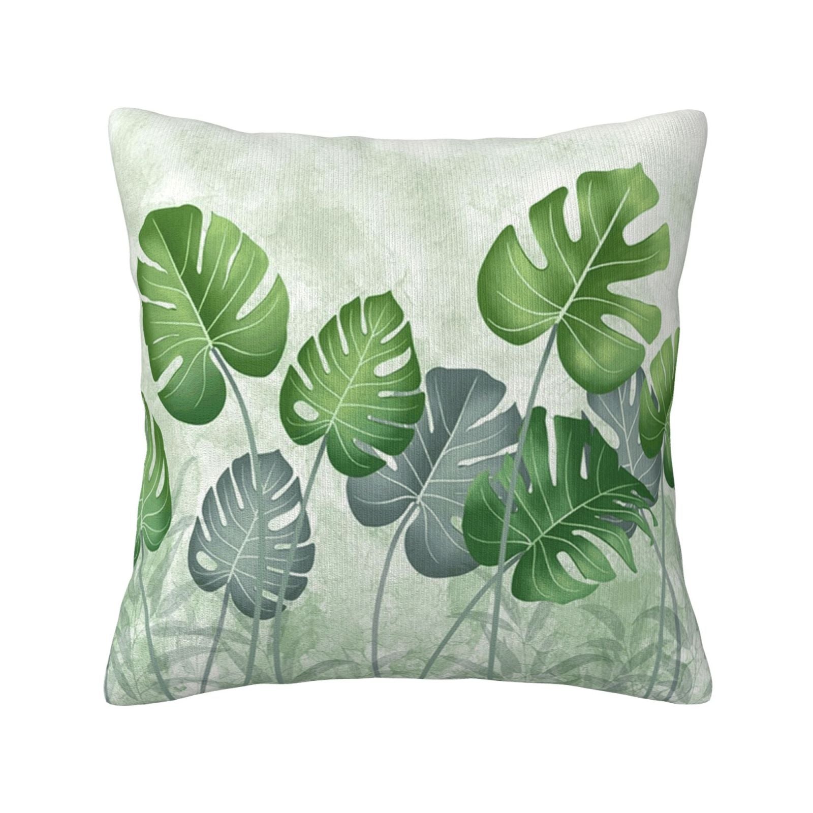 Keyword3 Tropical Leaves Plant Green Pillow 18x18in - Main Image