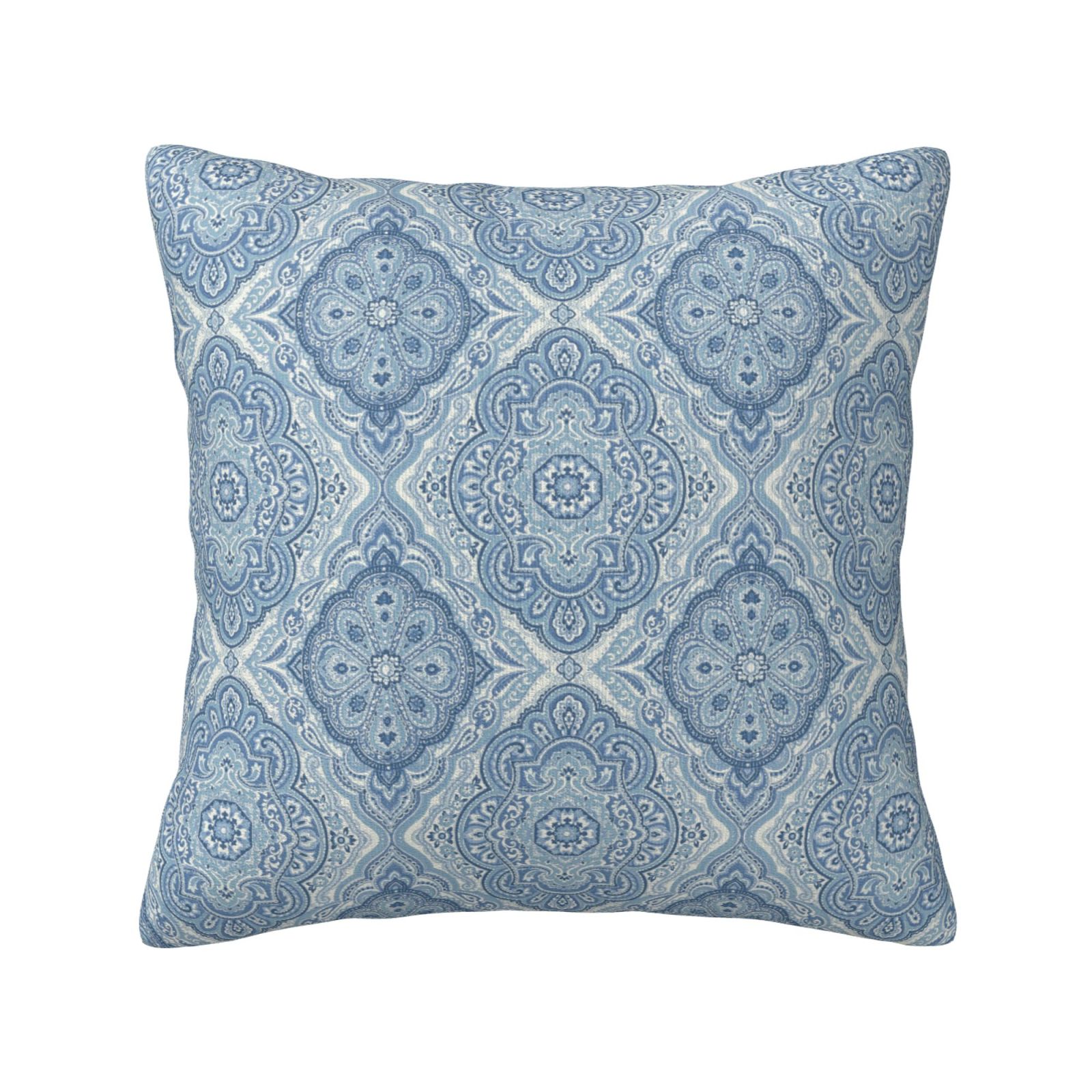 Keyword1 Dusty Turquoise Medallion Pillow 18x18in - Main Image