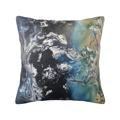 Keyword1 Abstract Modern Black And Gold Marble Art Golden Pillow 18x18in - Main Image
